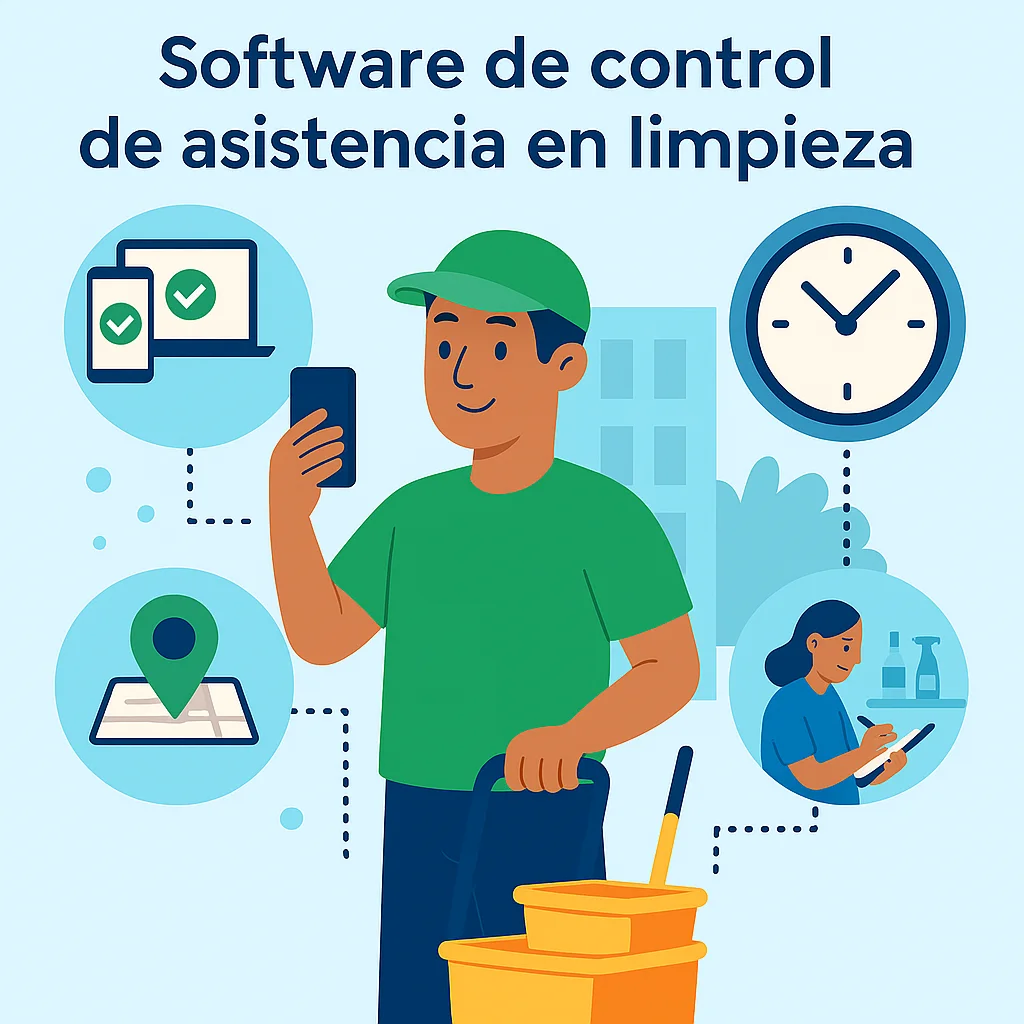 Cómo funciona el sistema de control de asistencia para empresas de limpieza