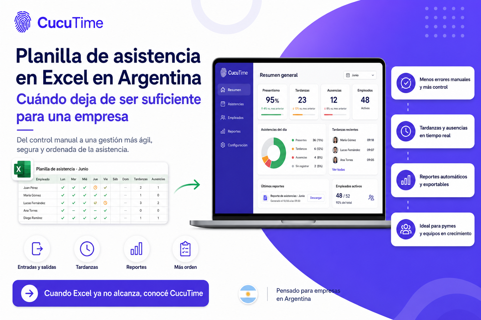 Planilla de asistencia en Excel en Argentina: cuándo deja de ser suficiente para una empresa