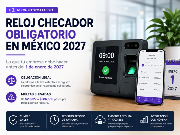 Reloj checador obligatorio en México 2026: todo lo que tu empresa debe hacer antes del 1 de enero de 2027