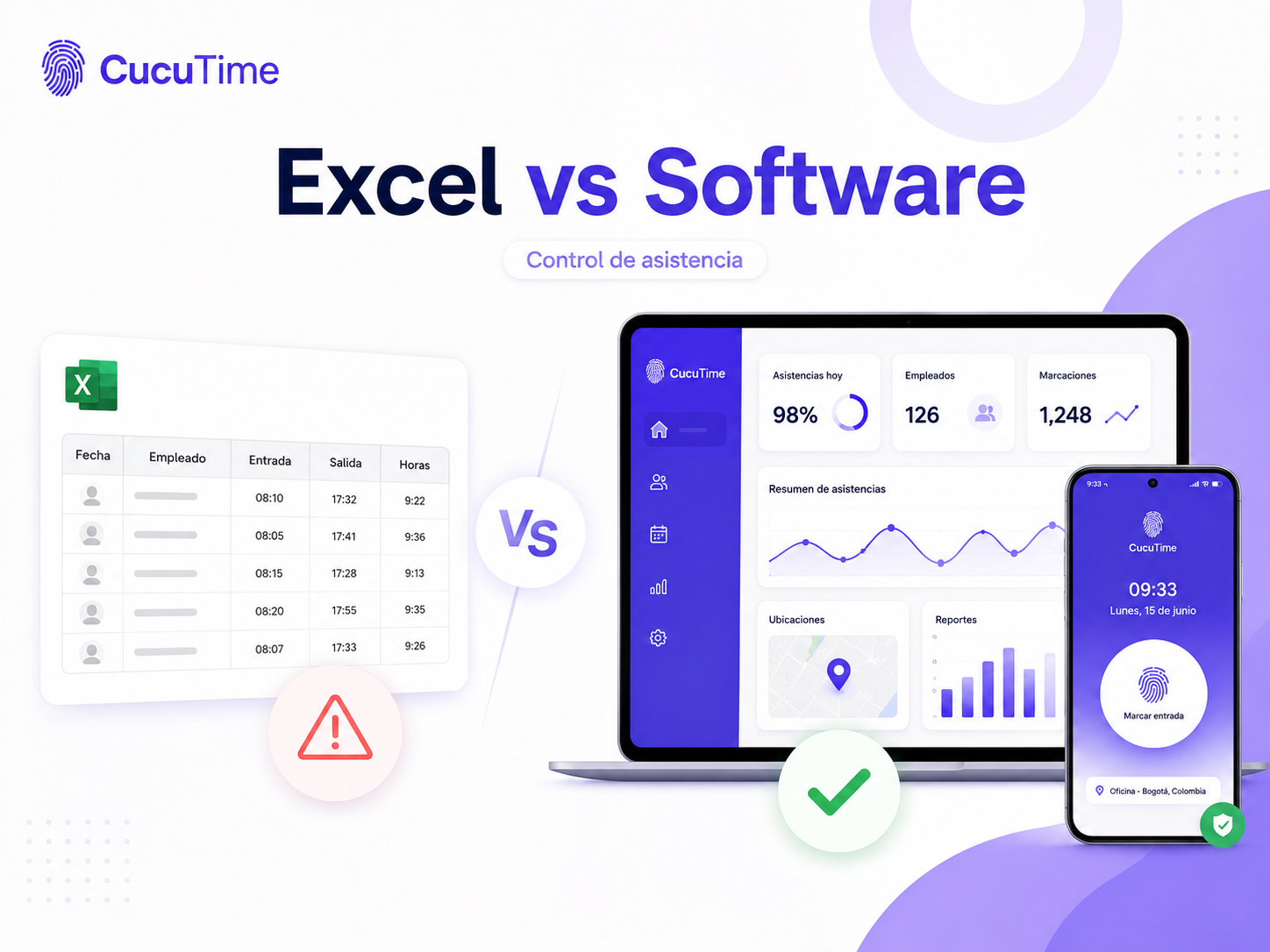 Lista de asistencia en Excel vs software de control de asistencia en México