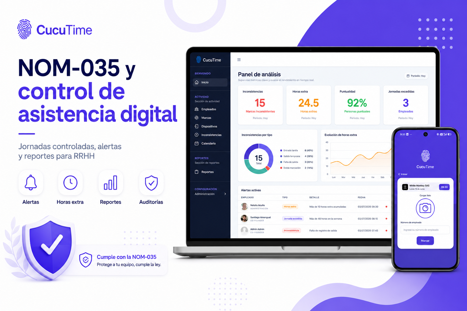 NOM-035 y control de asistencia digital: cómo documentar jornadas laborales en México