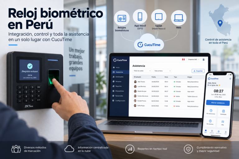 Reloj biométrico en Perú: guía para controlar la asistencia del personal