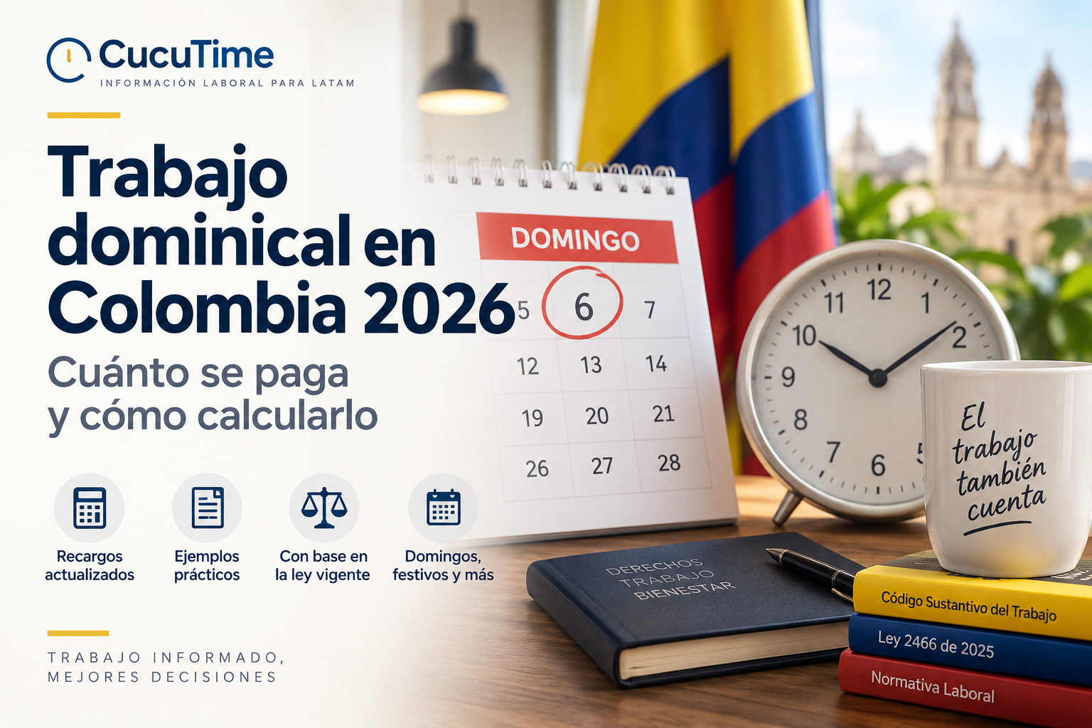 Cuánto se paga por trabajar un domingo en Colombia en 2026