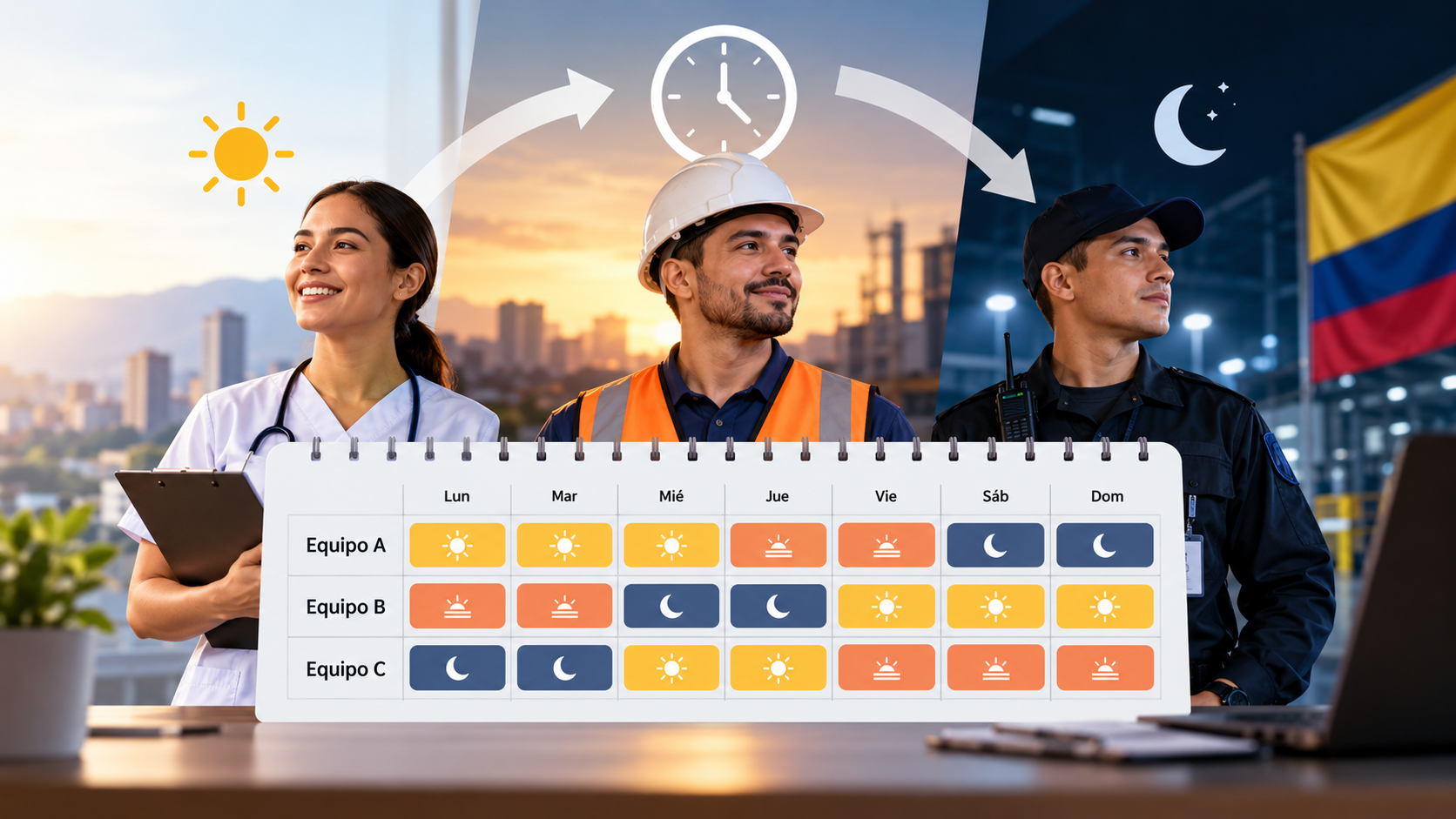 Turnos rotativos en Colombia: cómo organizarlos, tipos y ejemplos